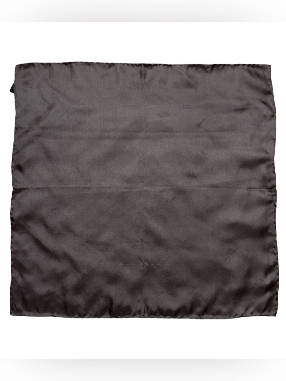 Brooks Brothers Mens Solid Brown Silk Pocket Square Hand Rolled Edges 17x16.5